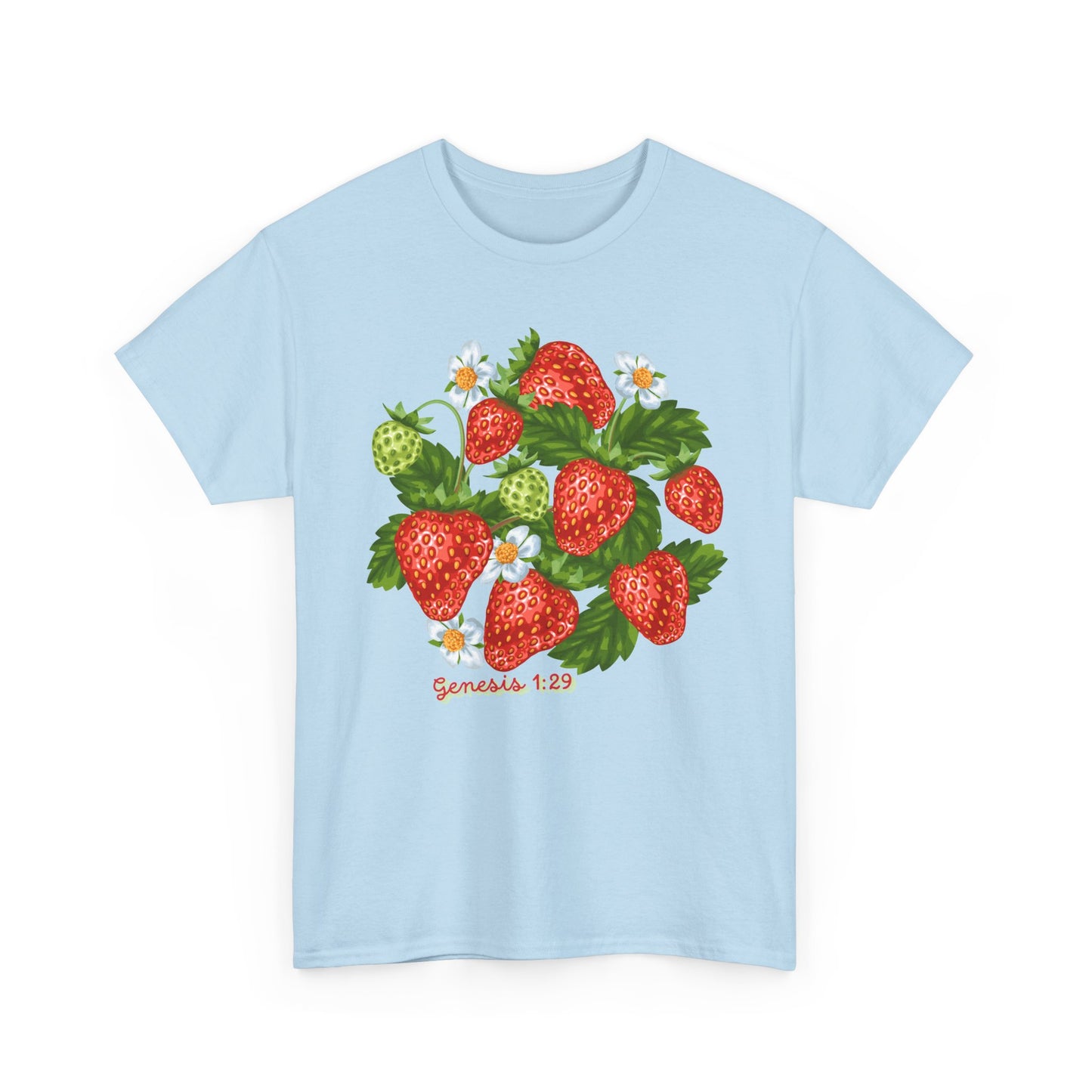 Strawberry Cluster Tee — Vintage Botanical Fruit Graphic (Genesis 1:29)