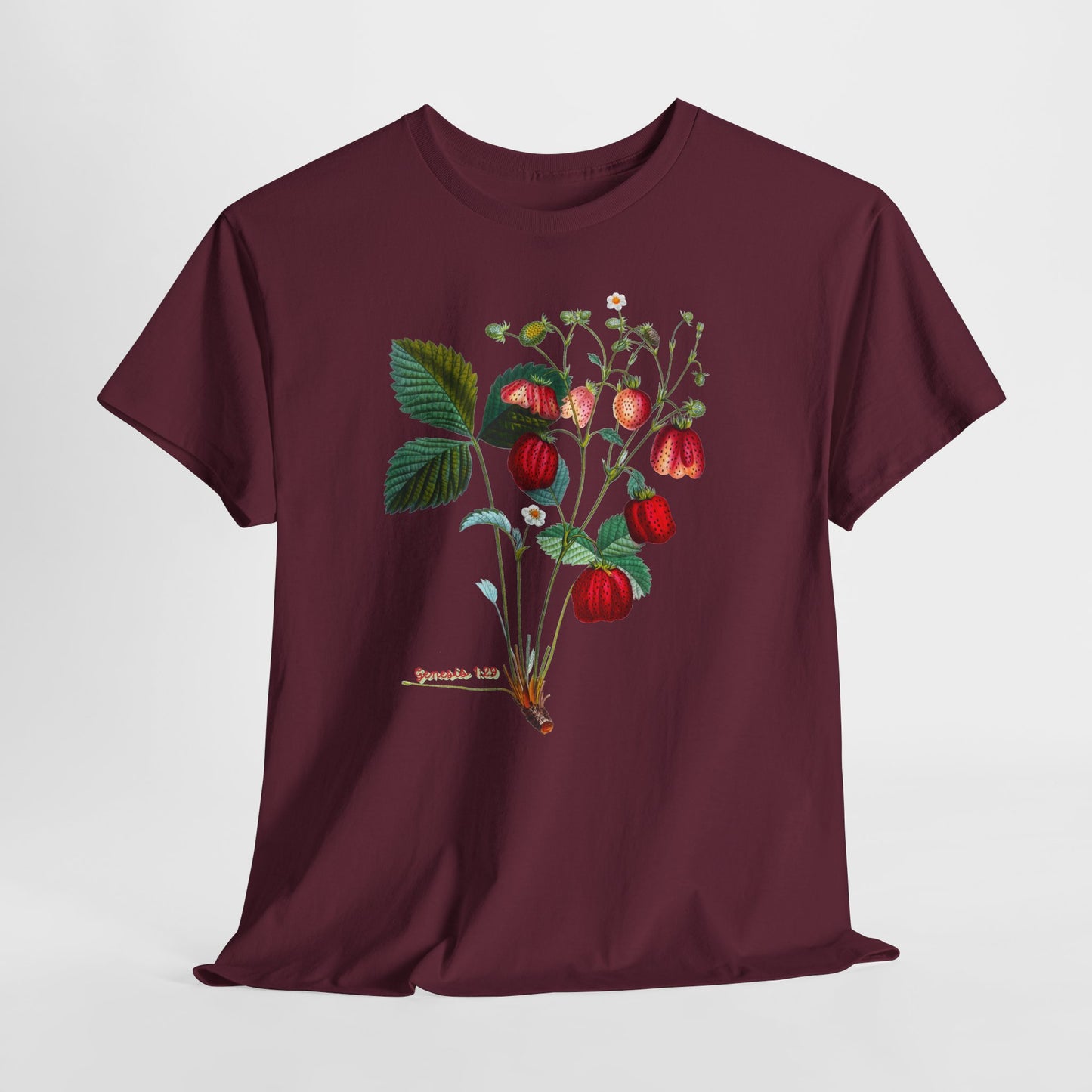 Strawberry Botanical Tee — Vintage Fruit Illustration T-Shirt Genesis 1:29