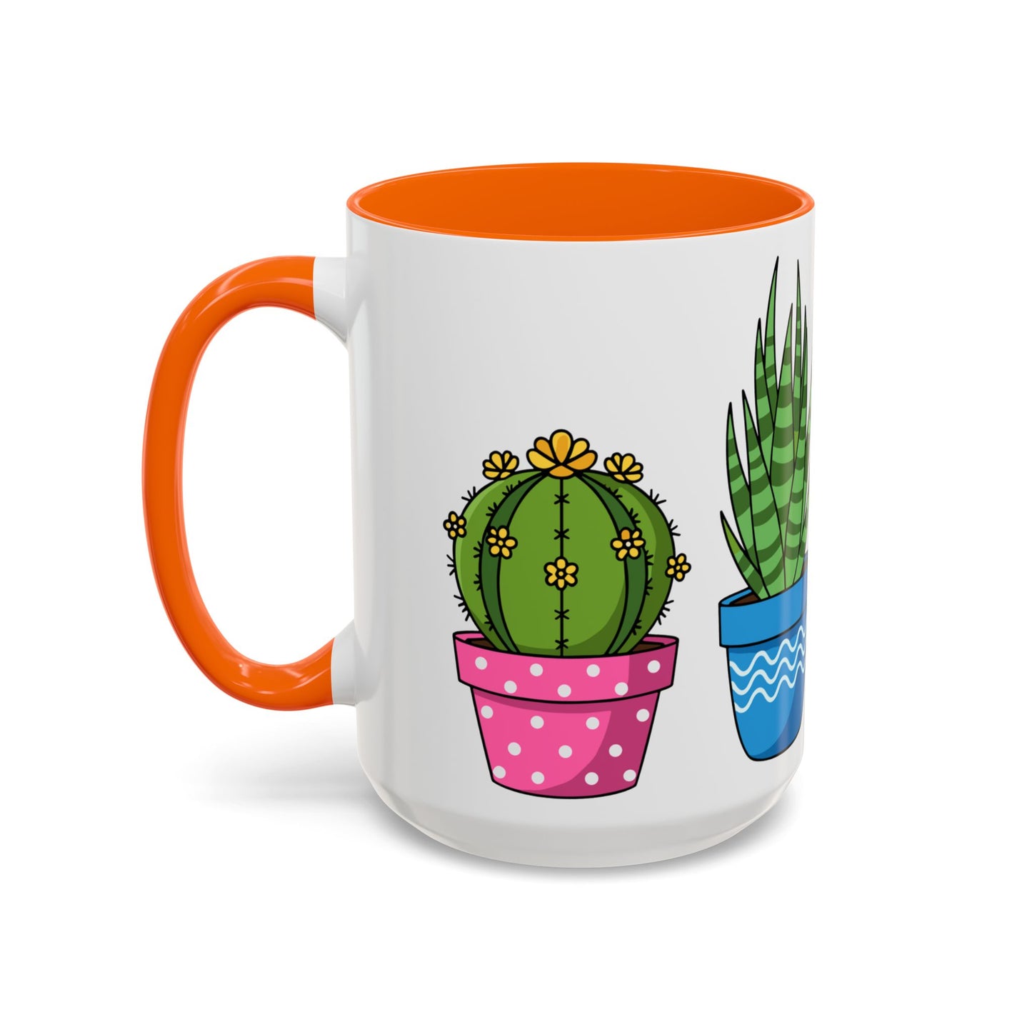 Cactus & Succulent Accent Coffee Mug — Cute Potted Plants 11/15oz