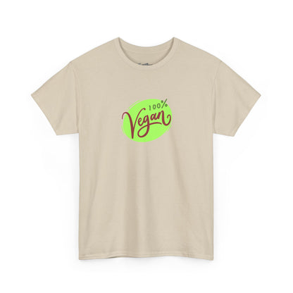 Vegan Tee — 100% Vegan Green Badge T-Shirt