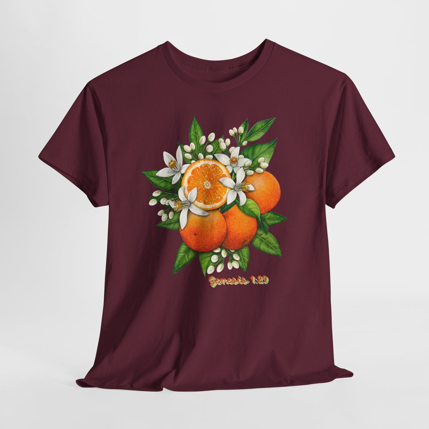 Orange Blossom Tee — Genesis 1:29 Fruit Illustration Shirt