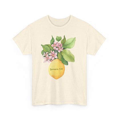 Lemon Blossom T-Shirt — Genesis 1:29 Floral Faith Tee
