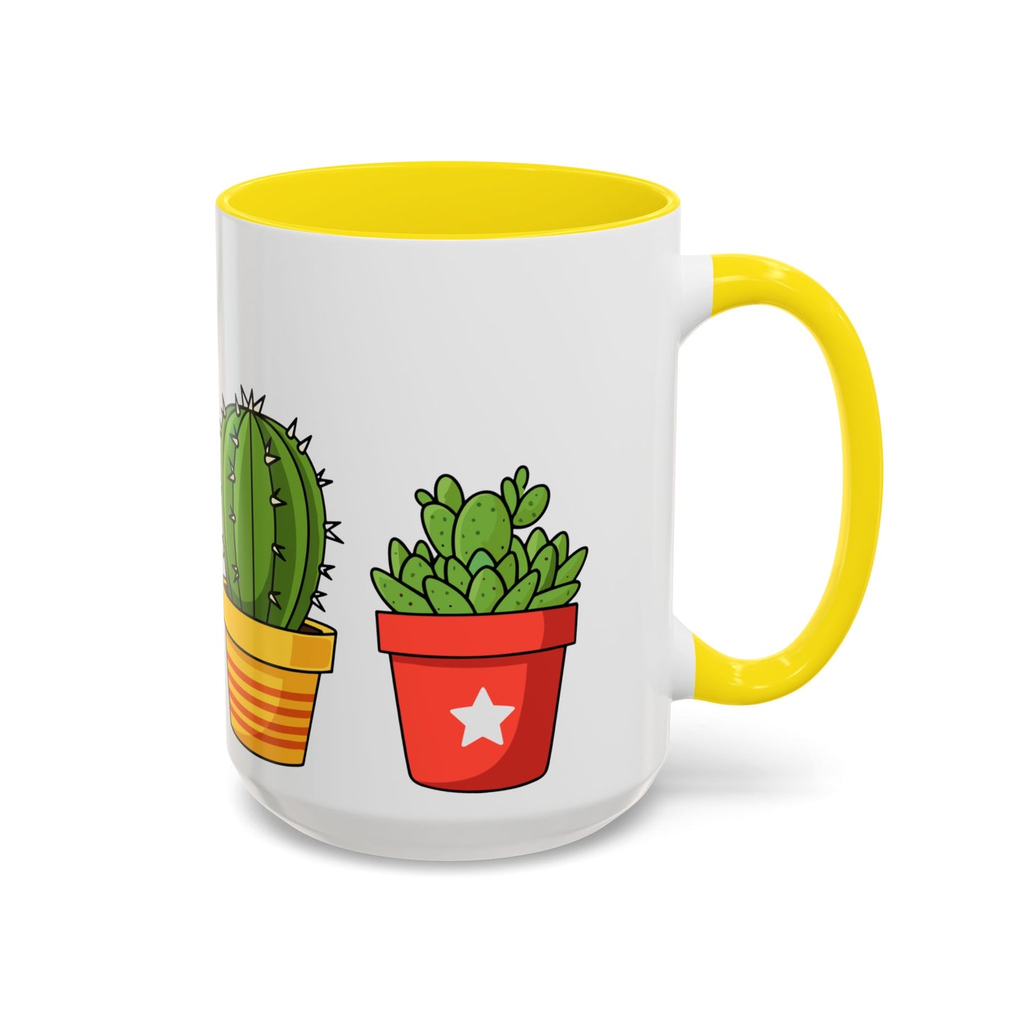 Cactus & Succulent Accent Coffee Mug — Cute Potted Plants 11/15oz
