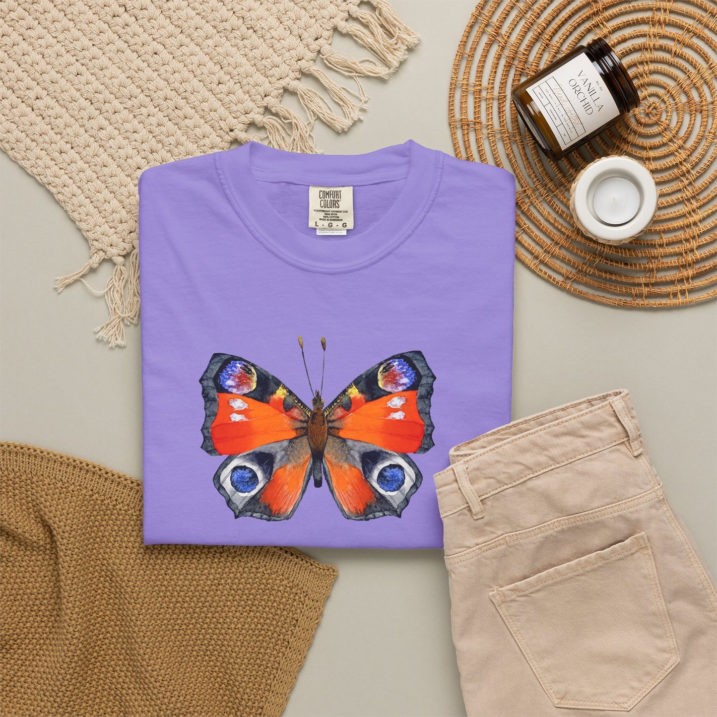 Butterfly Graphic T-Shirt — Peacock Eye Floral Tee