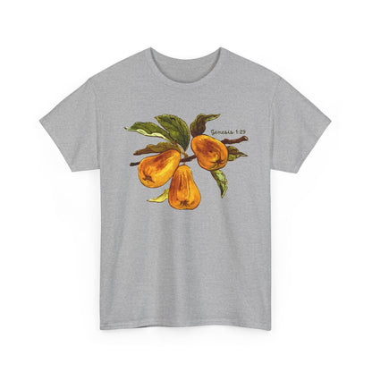 Pear Branch T‑Shirt — Watercolor Yellow Pears Tee Genesis 1:29