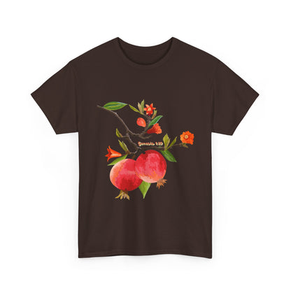 Pomegranate Bloom T-Shirt — Botanical Fruit Watercolor Tee
