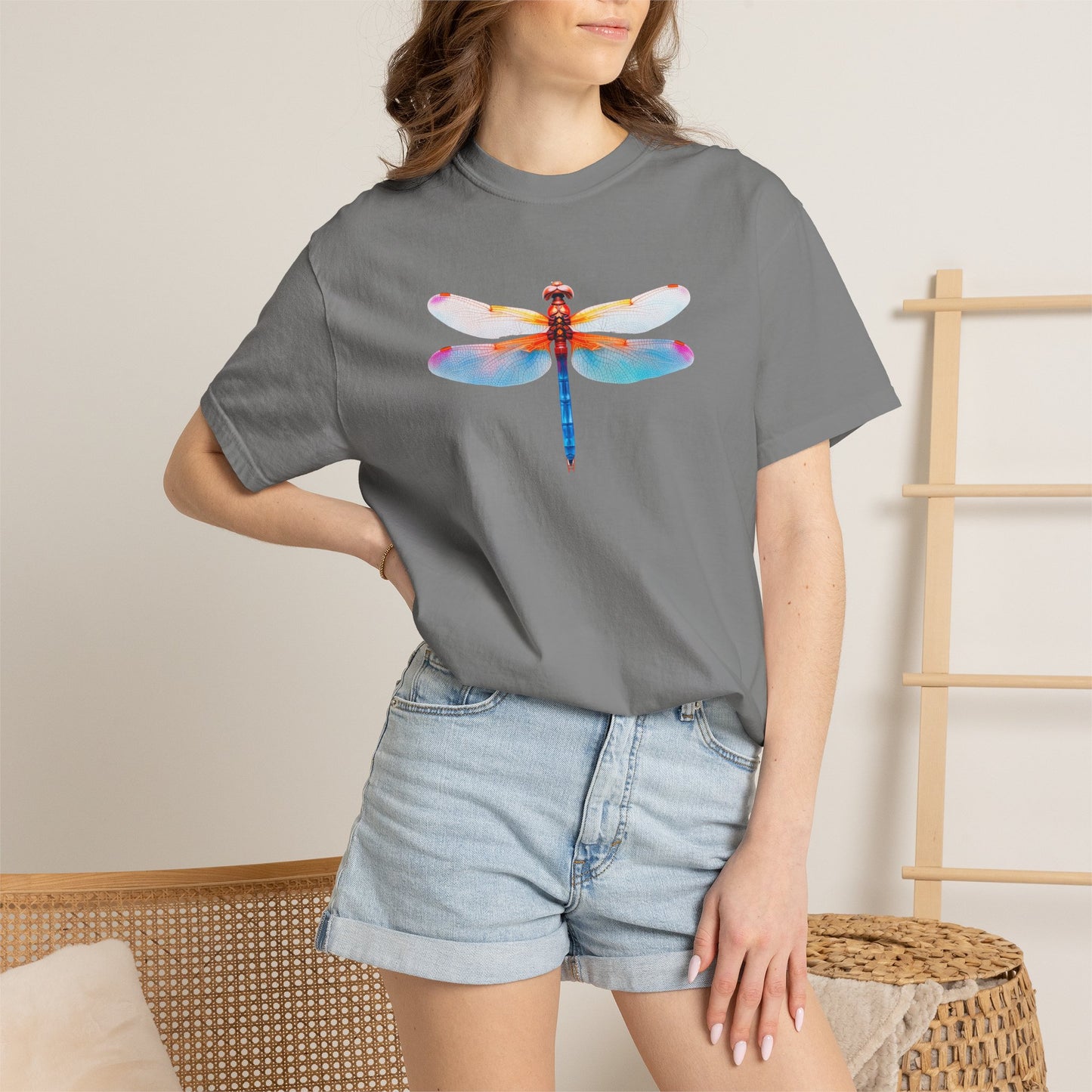 Dragonfly Watercolor T-Shirt — Colorful Nature Graphic Tee
