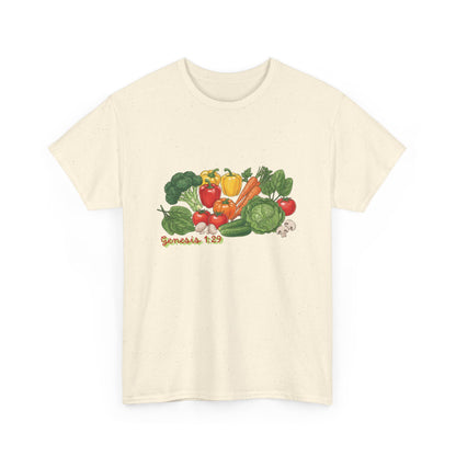 Vegetable Garden Tee — Fresh Veggies Illustration with "Genesis 1:29"