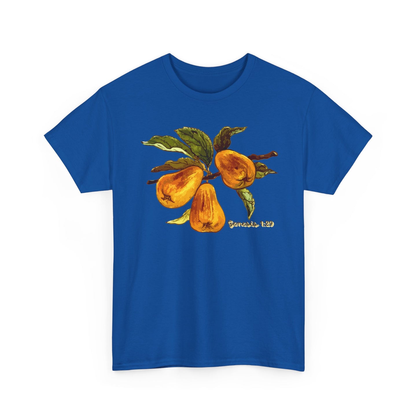 Pear Branch Tee — Watercolor Fruit Graphic T‑Shirt (Genesis 1:29)