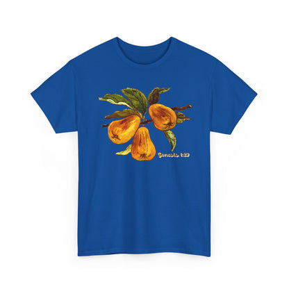 Pear Branch Tee — Watercolor Fruit Graphic T‑Shirt (Genesis 1:29)