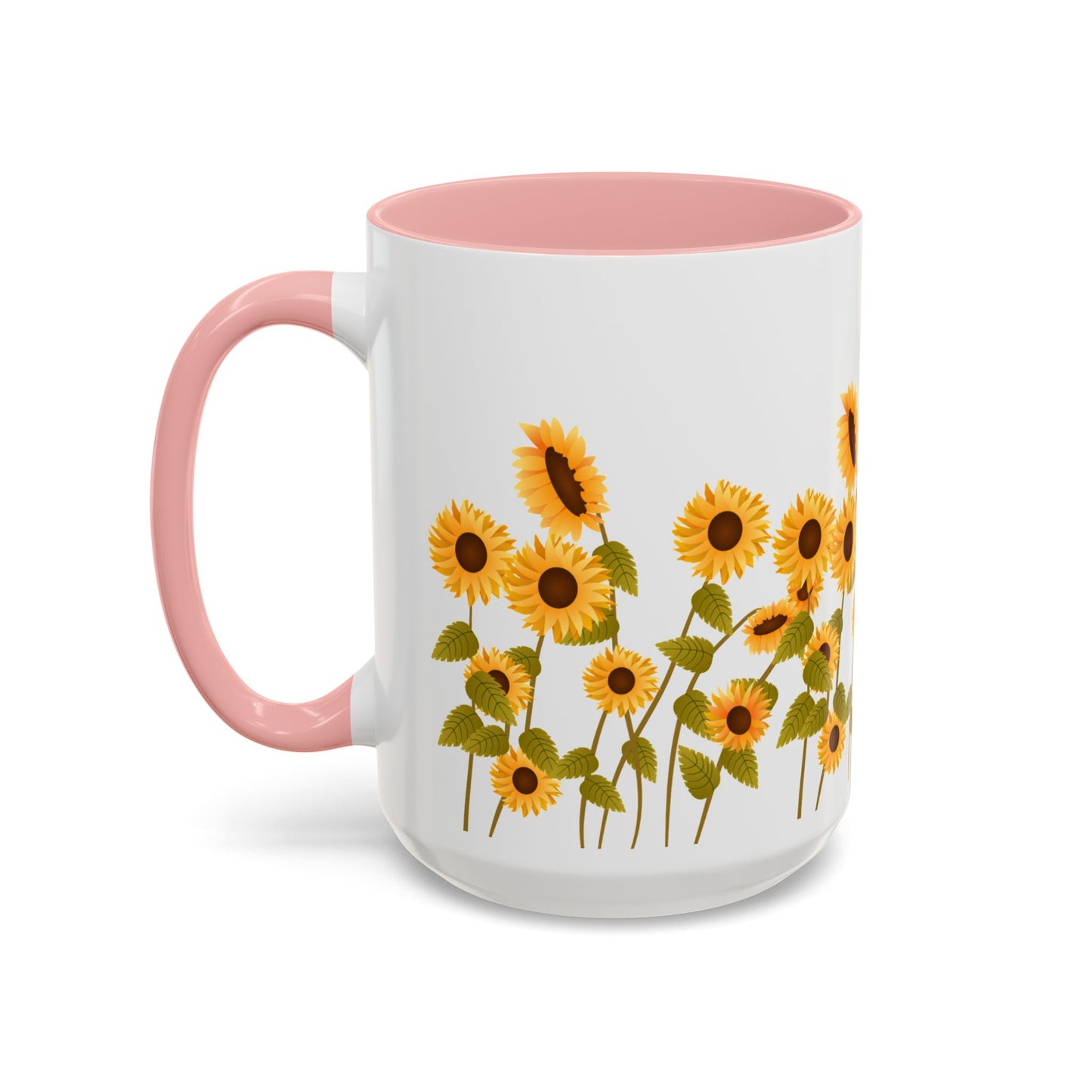 Sunflower Field Accent Tea Mug – Bright Floral 11/15oz Ceramic