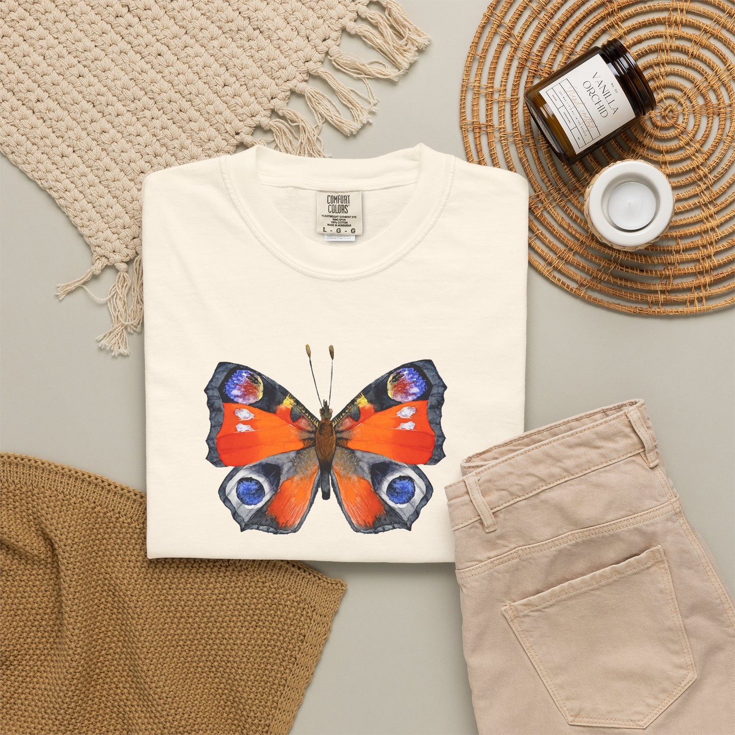 Butterfly Graphic T-Shirt — Peacock Eye Floral Tee