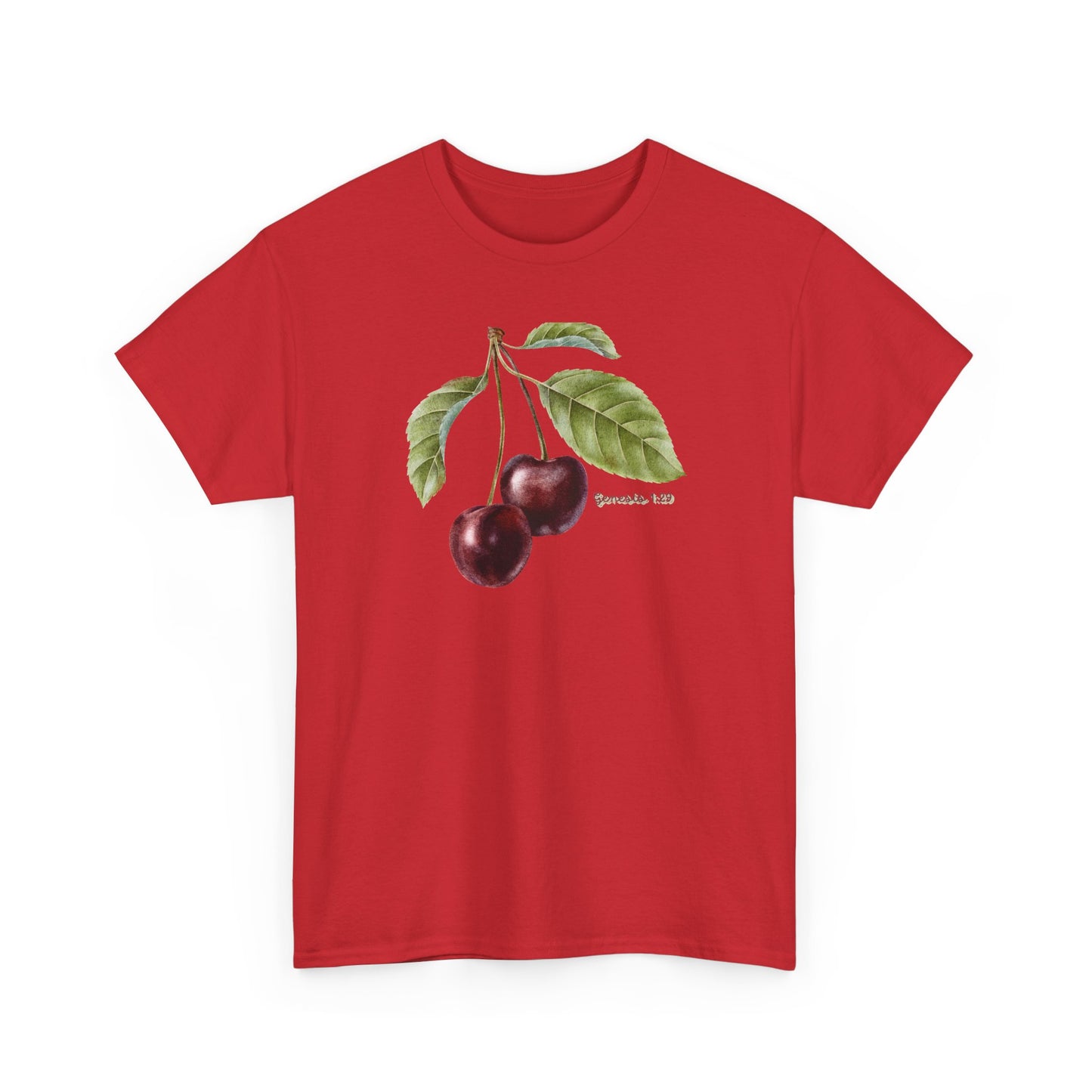 Cherry Botanical Tee — Vintage Fruit Illustration T-Shirt