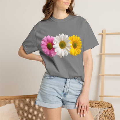 Daisy Trio T-Shirt — Pink White Yellow Floral Tee