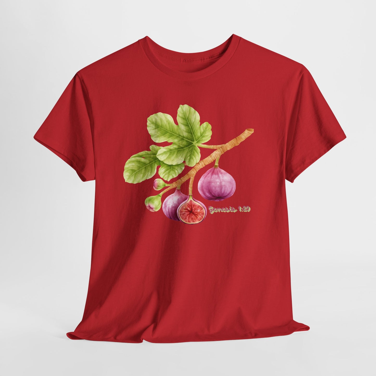 Fig Branch T‑Shirt — Botanical Fig Illustration Tee with Scripture (Genesis 1:29)