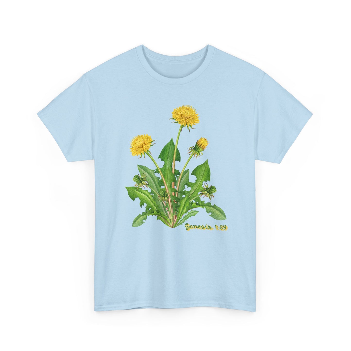 Dandelion Botanical Tee — Genesis 1:29 Floral Graphic T-Shirt