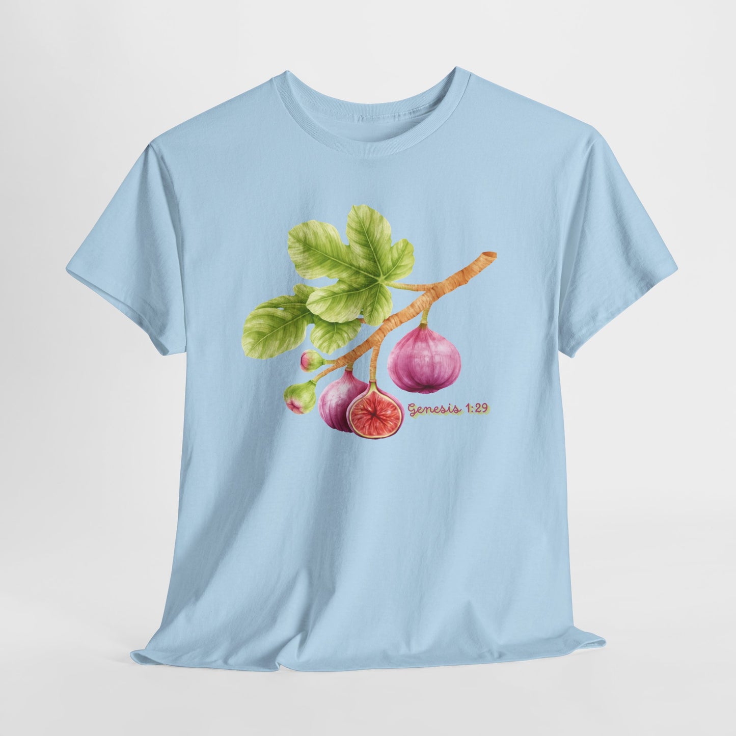 Fig Branch T‑Shirt — Botanical Fig Illustration Tee with Scripture (Genesis 1:29)