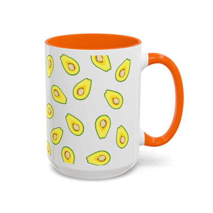 Avocado Pattern Coffee Mug — Cute Avocado Print Accent Mug (11/15oz)