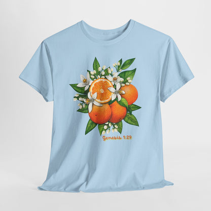 Orange Blossom Tee — Genesis 1:29 Fruit Illustration Shirt