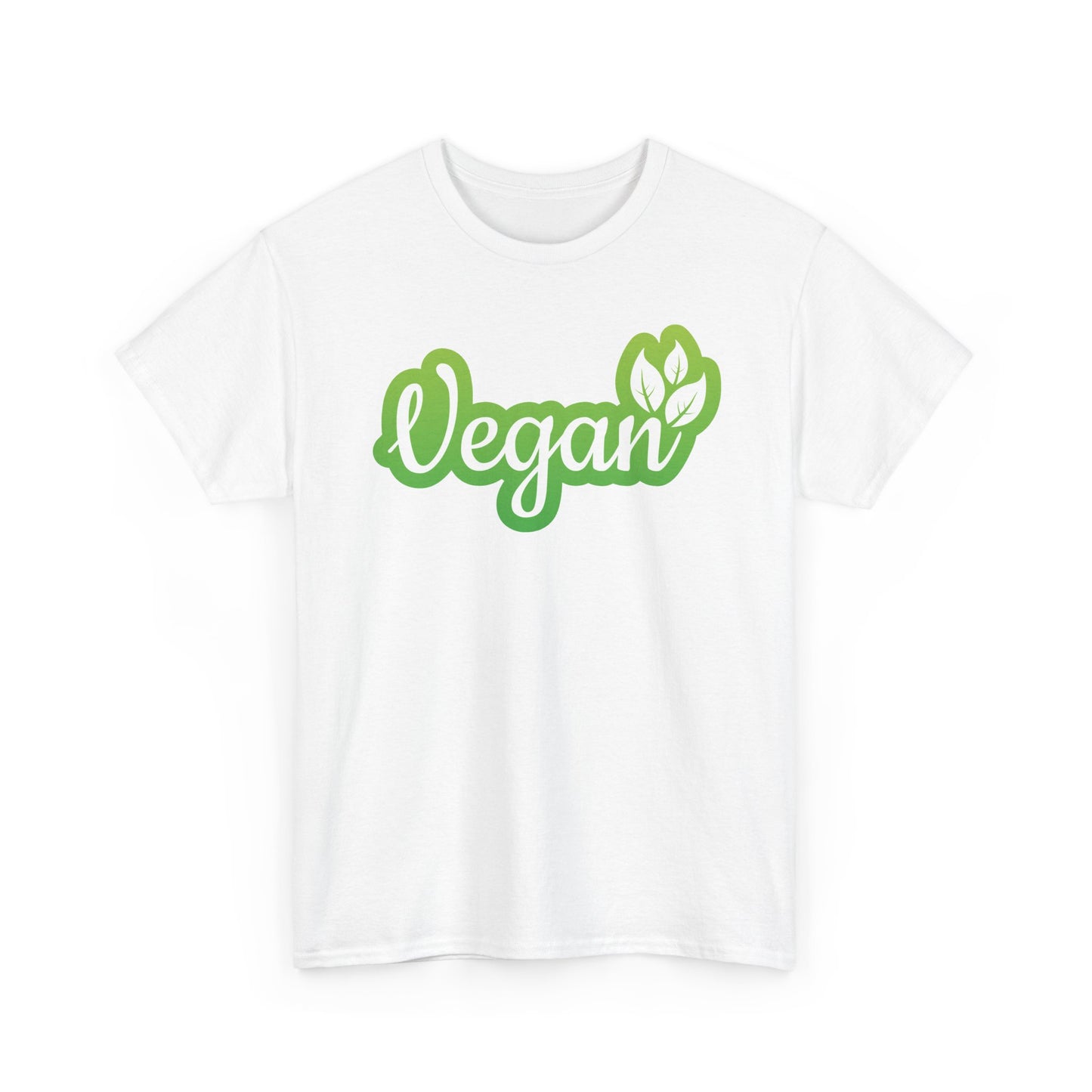 Vegan Script Tee — Green Leaf Eco-Friendly T-Shirt
