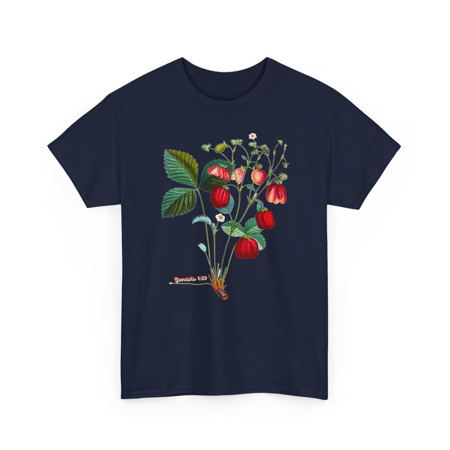 Strawberry Botanical Tee — Vintage Fruit Illustration T-Shirt Genesis 1:29