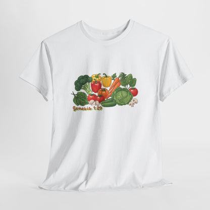 Vegetable Garden Tee — Fresh Veggies Illustration with "Genesis 1:29"