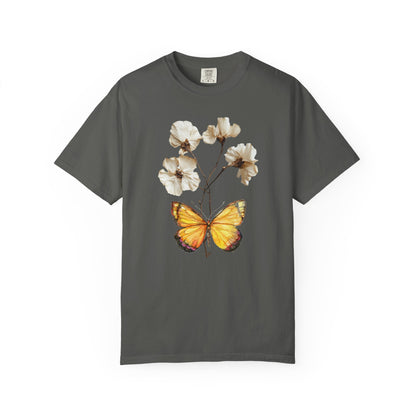 Butterfly & Dried Flowers Graphic T-Shirt — Vintage Botanical Tee