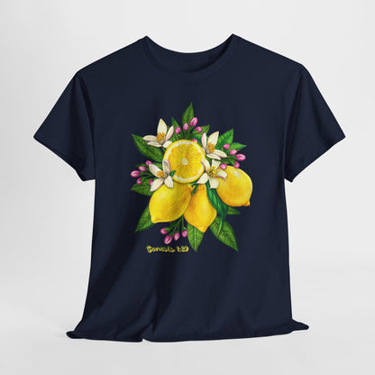 Lemon Blossom Tee — Botanical Citrus Graphic T‑Shirt (Genesis 1:29)