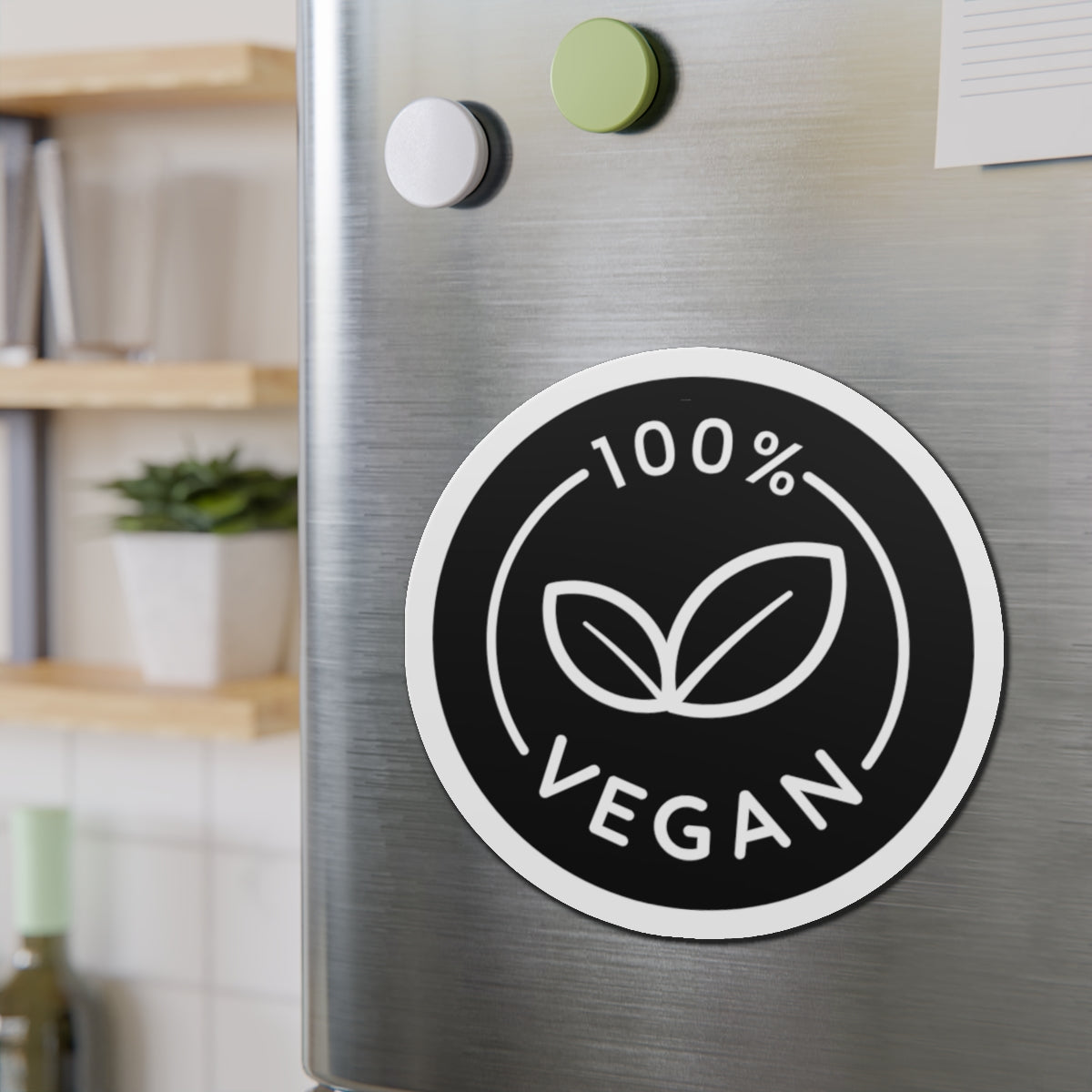 100% Vegan Die-Cut Magnet — Eco-Friendly Plant-Based Badge