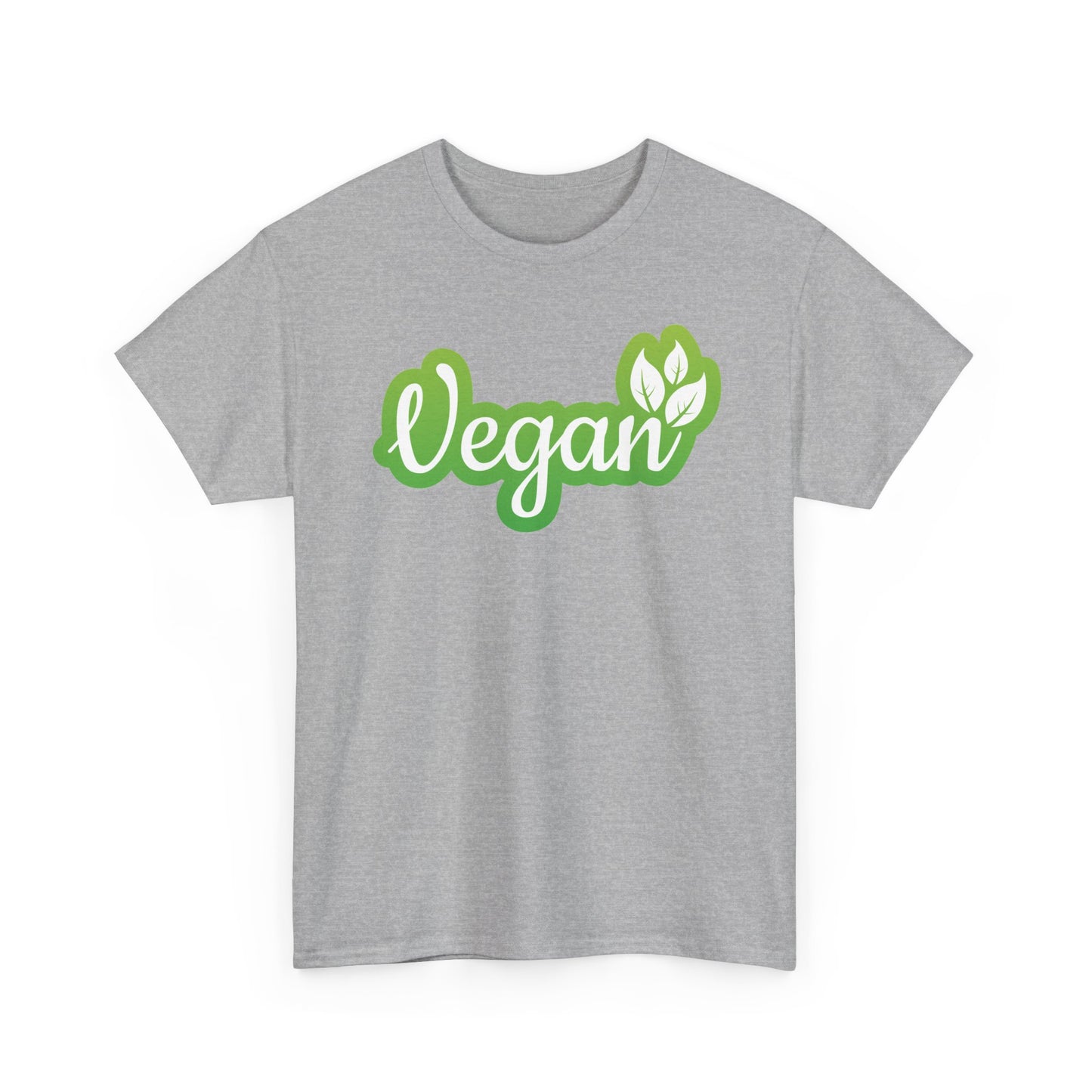 Vegan Script Tee — Green Leaf Eco-Friendly T-Shirt
