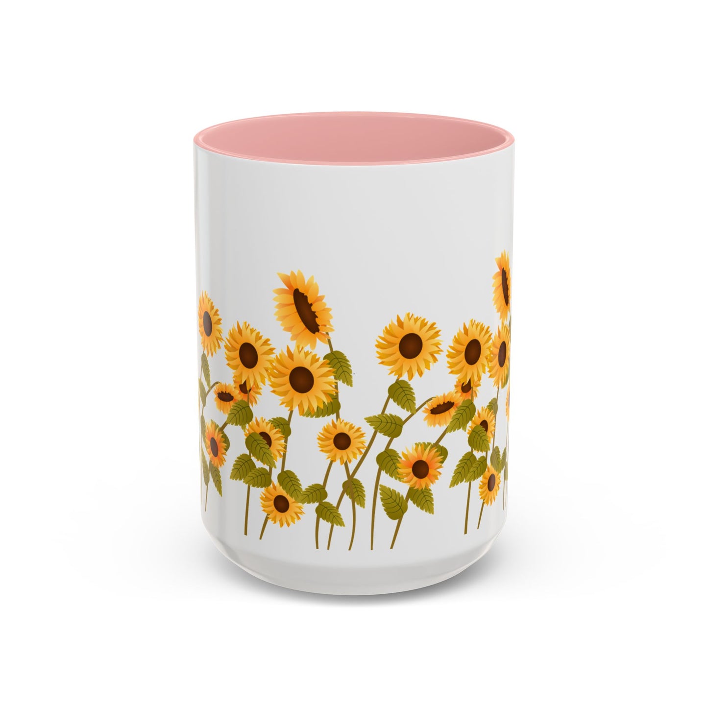 Sunflower Field Accent Tea Mug – Bright Floral 11/15oz Ceramic