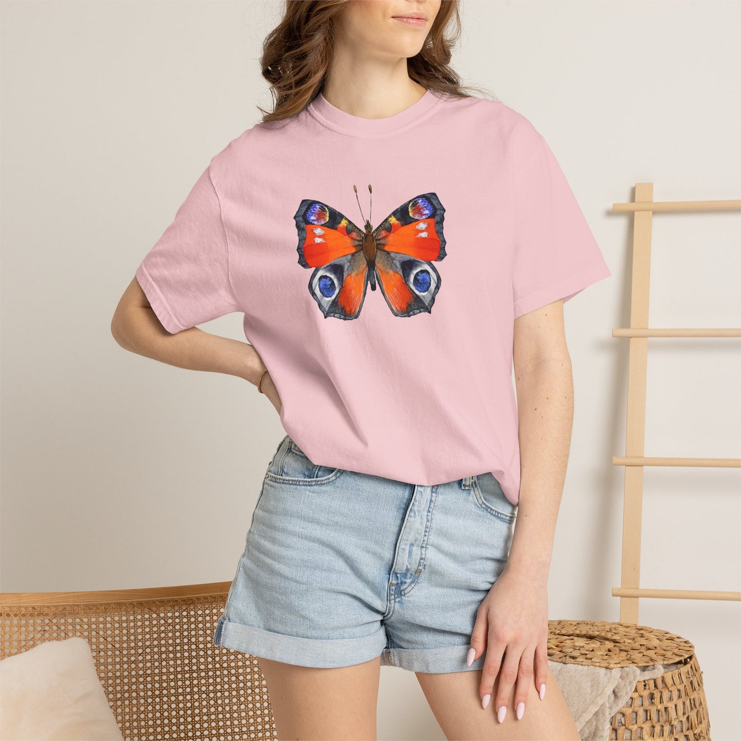 Butterfly Graphic T-Shirt — Peacock Eye Floral Tee