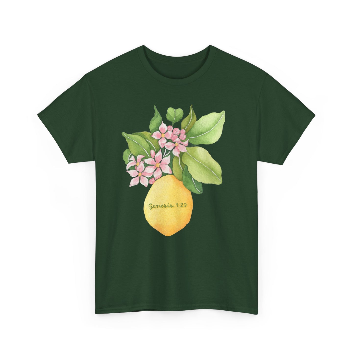 Lemon Blossom T-Shirt — Genesis 1:29 Floral Faith Tee