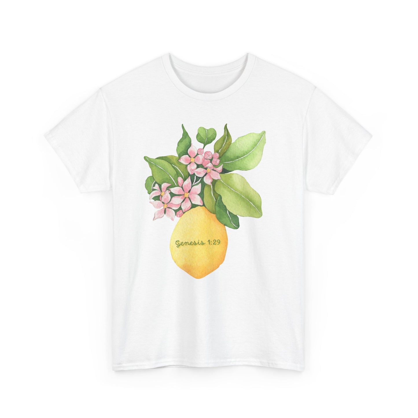 Lemon Blossom T-Shirt — Genesis 1:29 Floral Faith Tee