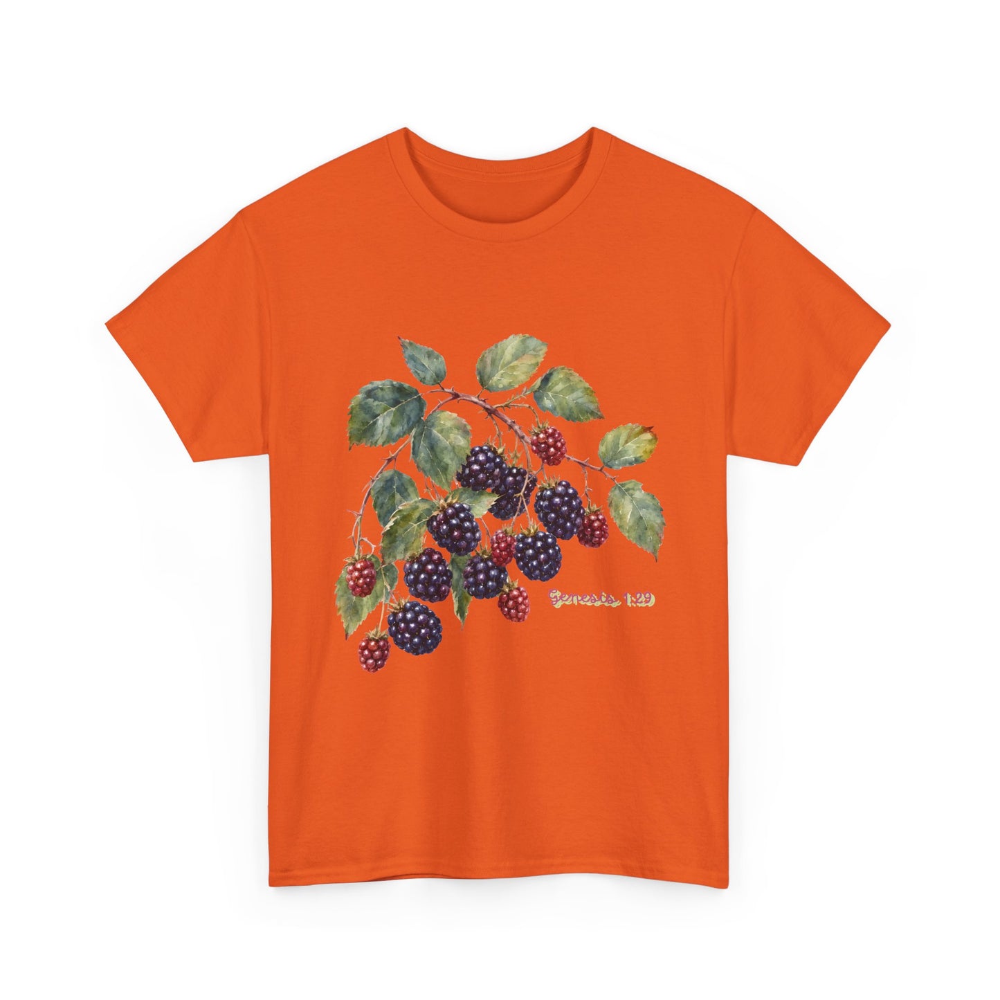 T-Shirt — Vintage Blackberry Branch Illustration Tee (Genesis 1:29)
