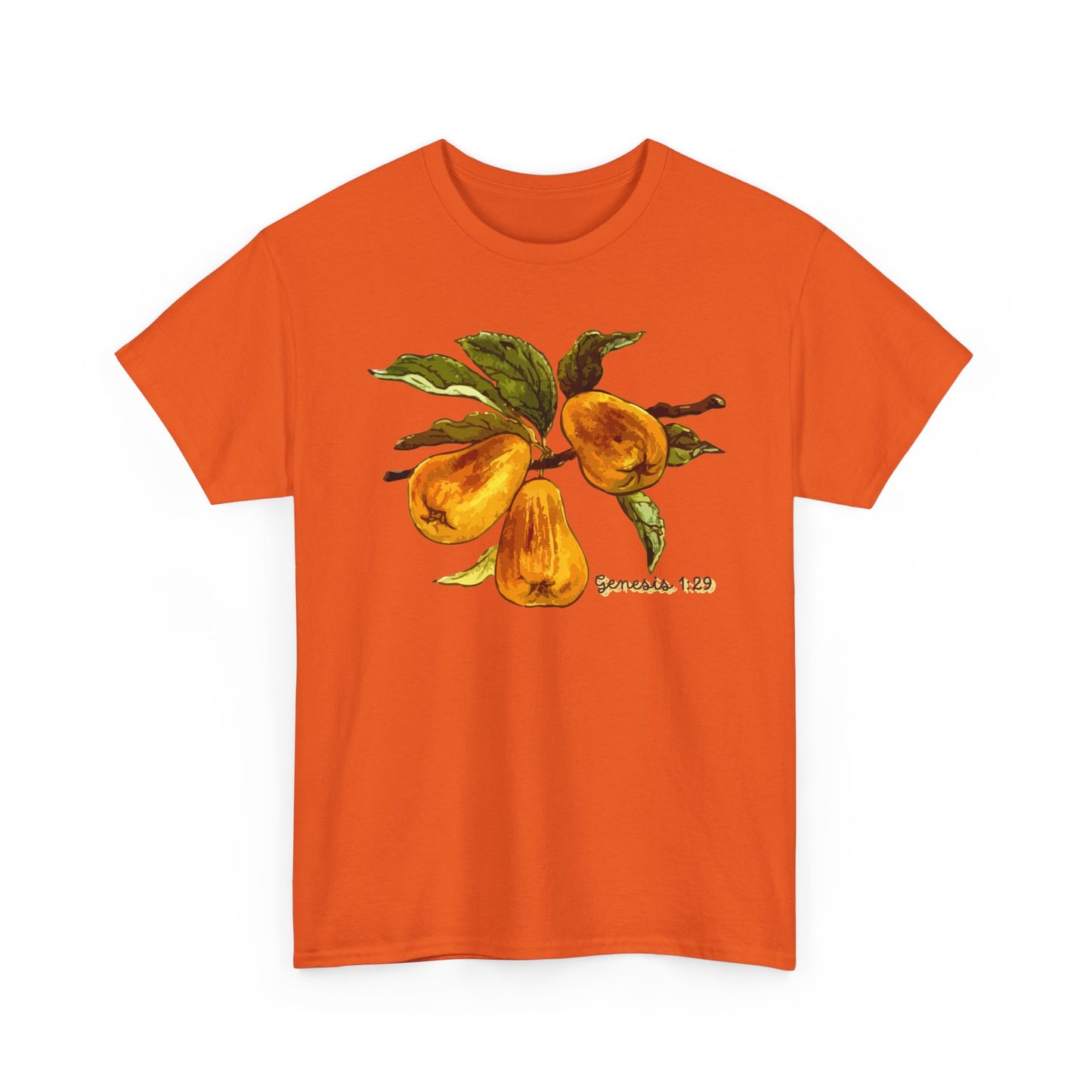 Pear Branch Tee — Watercolor Fruit Graphic T‑Shirt (Genesis 1:29)