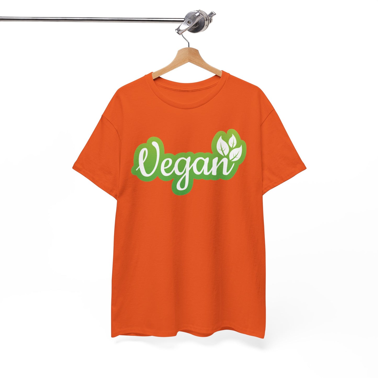 Vegan Script Tee — Green Leaf Eco-Friendly T-Shirt