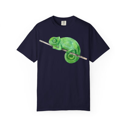 Chameleon Branch T-Shirt — Cute Green Chameleon Graphic Tee