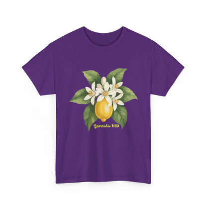 T-Shirt — Lemon Blossom Graphic Tee with 'Genesis 1:29' Scripture