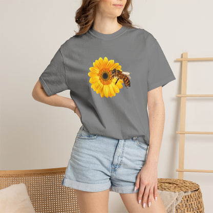 Sunflower & Bee T-Shirt — Floral Nature Graphic Tee