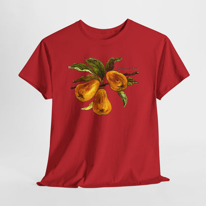 Pear Branch T‑Shirt — Watercolor Yellow Pears Tee Genesis 1:29