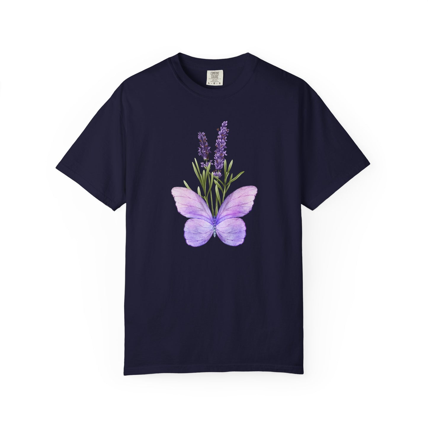 Lavender Butterfly T-Shirt — Watercolor Floral Tee