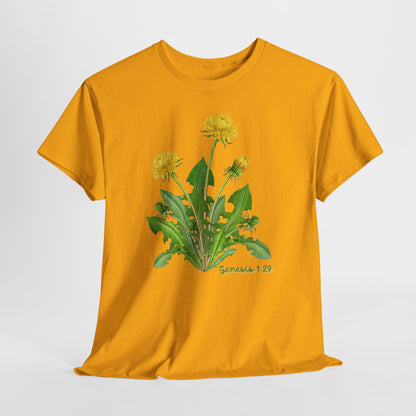 Dandelion Botanical Tee — Genesis 1:29 Floral Graphic T-Shirt