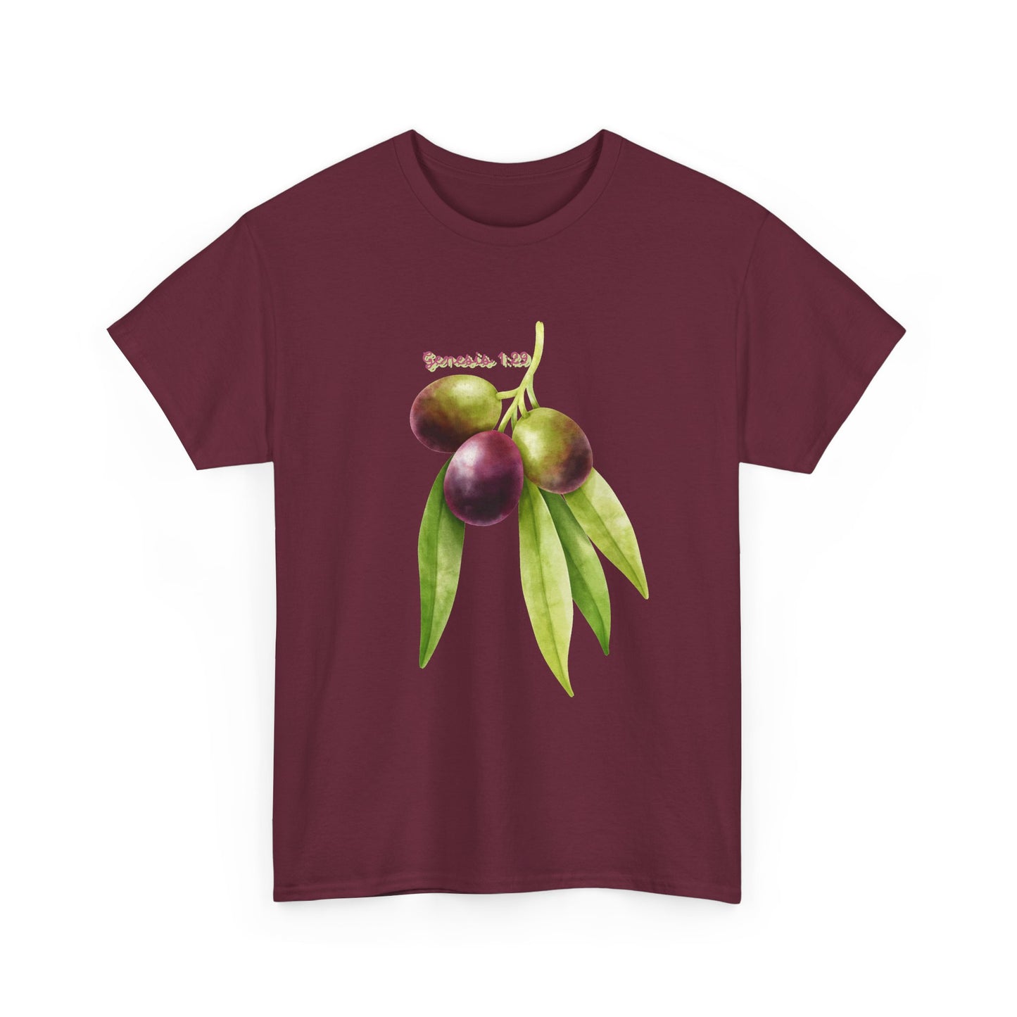 Olive Branch Watercolor T-Shirt — Genesis 1:29 Faith Tee