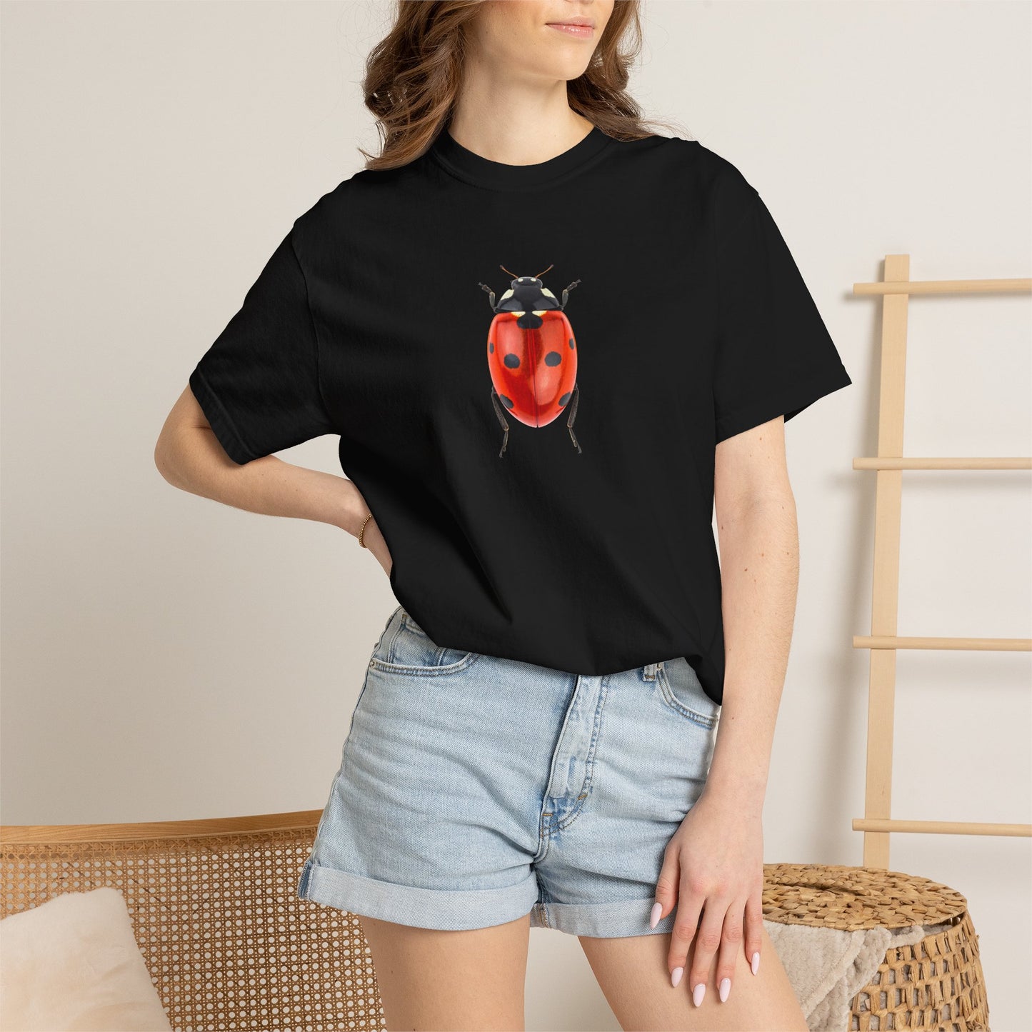 Ladybug With Top Hat T-Shirt — Whimsical Insect Graphic Tee