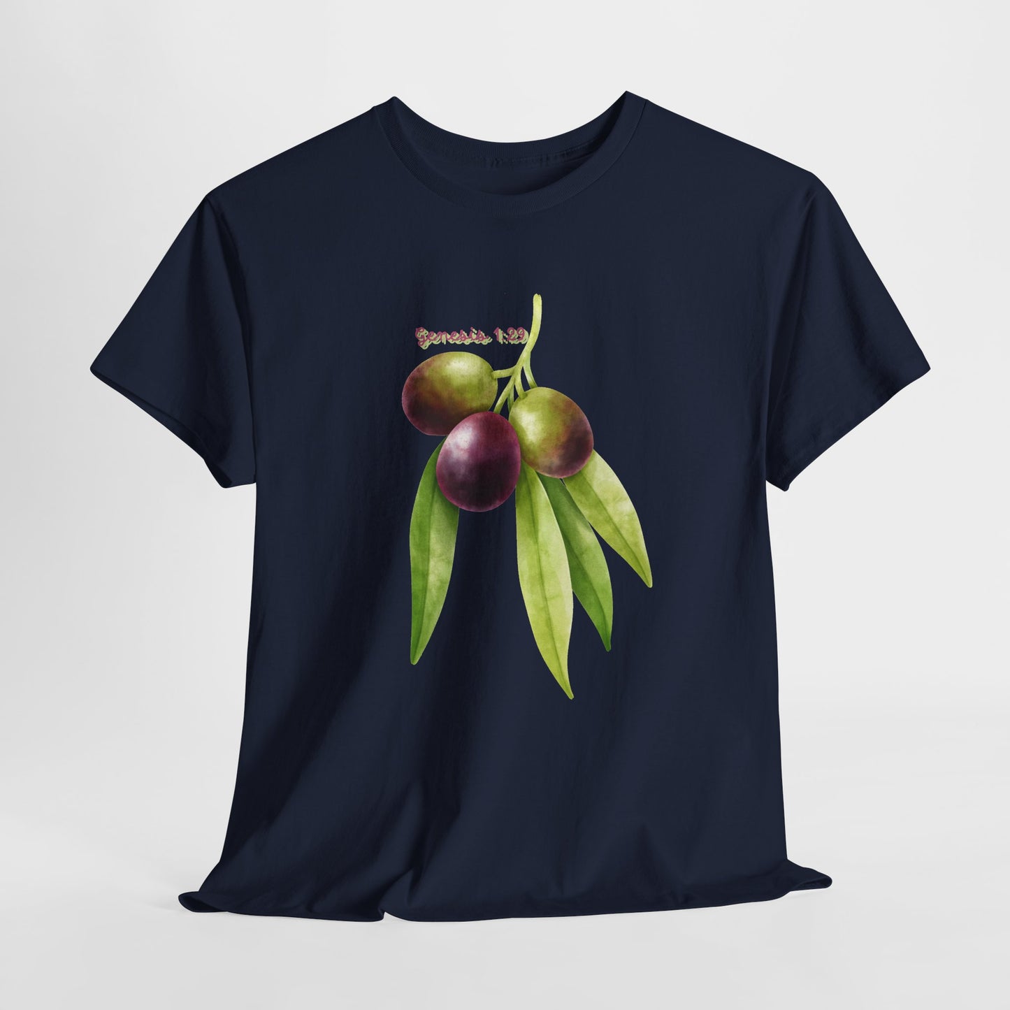 Olive Branch Watercolor T-Shirt — Genesis 1:29 Faith Tee