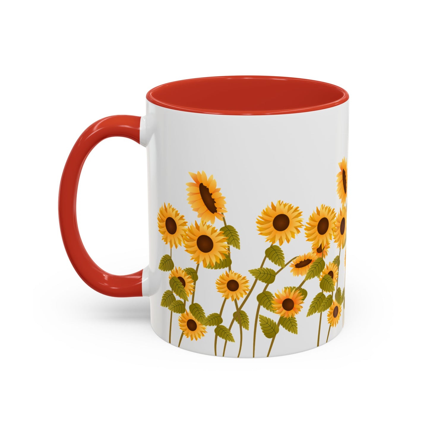 Sunflower Field Accent Tea Mug – Bright Floral 11/15oz Ceramic