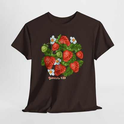Strawberry Cluster Tee — Vintage Botanical Fruit Graphic (Genesis 1:29)
