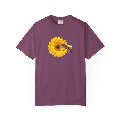 Sunflower & Bee T-Shirt — Floral Nature Graphic Tee