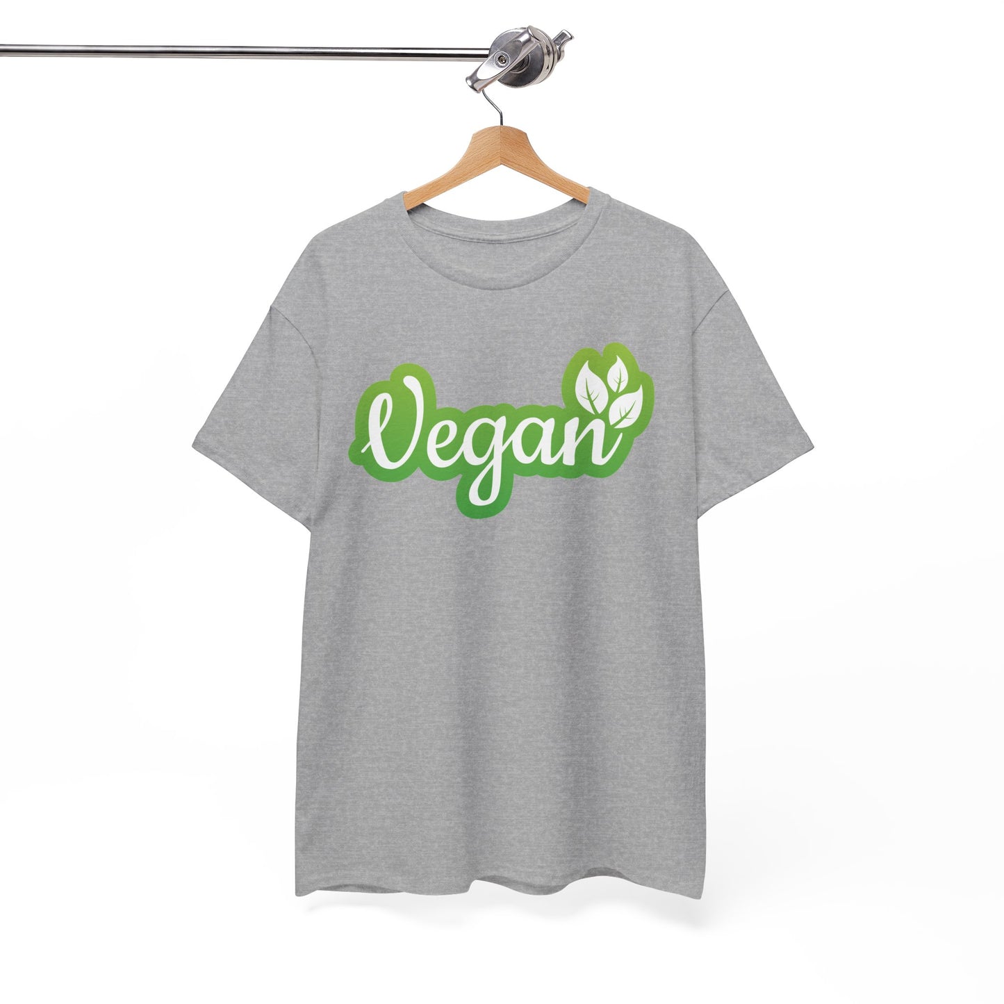 Vegan Script Tee — Green Leaf Eco-Friendly T-Shirt